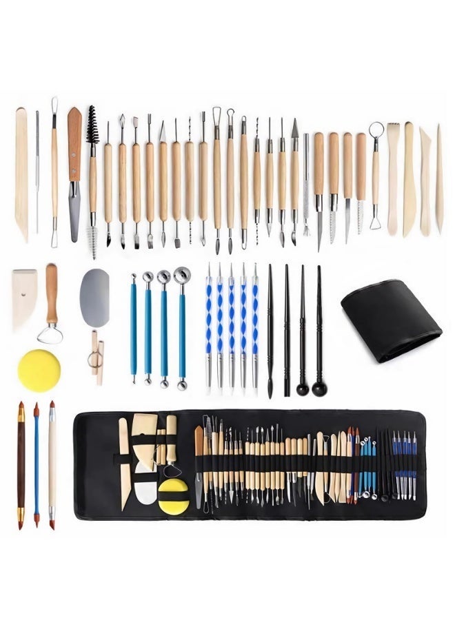 Arabest Clay Tools Kit, 52 PCS Complete Clay Tools Set for Sculpting and Pottery, Pottery Tools Includes Polymer Clay Tools, Sculpting Tools, Ceramic Tools, Clay Carving Tools, Perfect Pottery Tool Kit - Image 1
